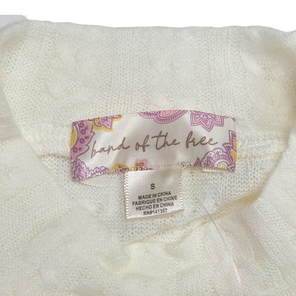 NWT B.O.G. Band of the Free Raquel Cropped Knit Sweater Top Sz. S [4-6] Ivory - Picture 7 of 10